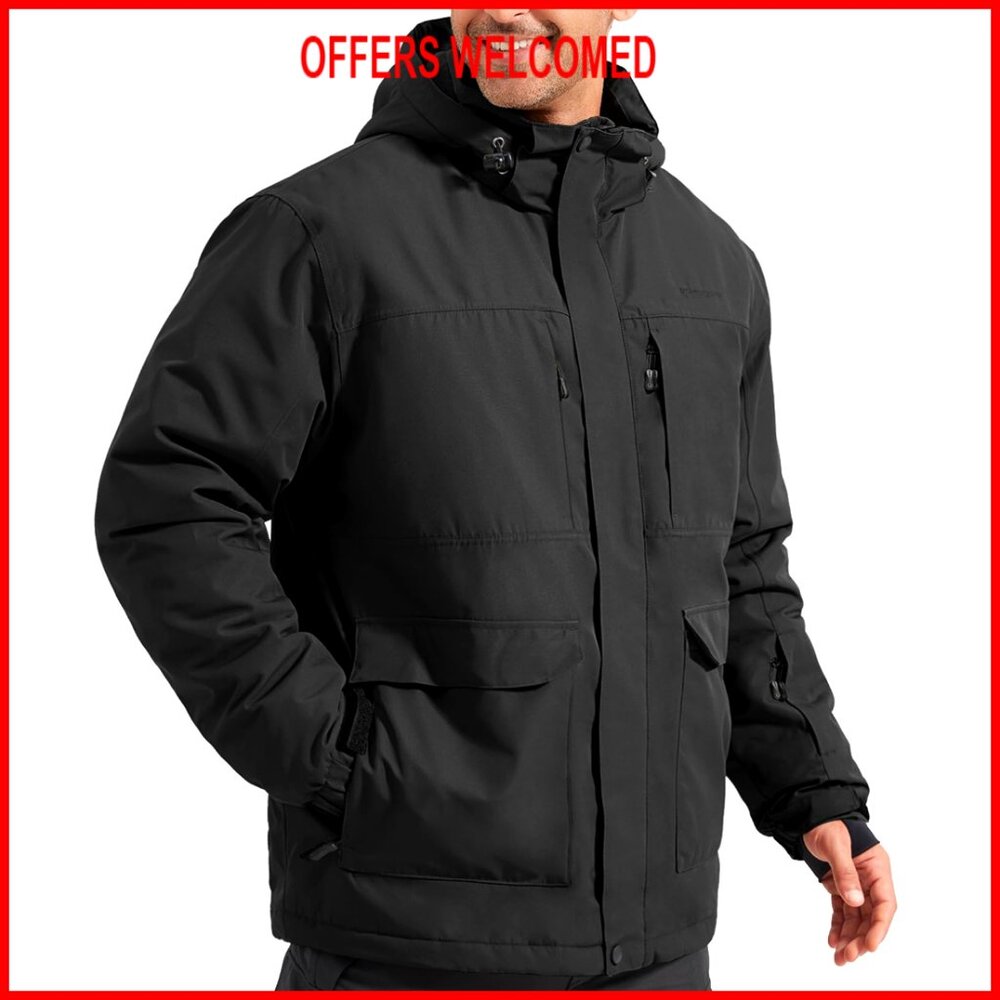 Waterproof Ski Jacket Fleece Lined Fully Taped Seams Windproof Winter Coat